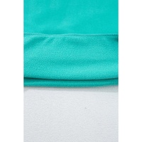 Sea Green Solid Fleece Lined Drop Shoulder High Low Sweatshirt - 2XL thumbnail