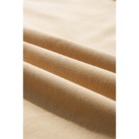 Light French Beige Exposed Seam Drop Shoulder Round Neck Sweatshirt with Slits - 2XL thumbnail