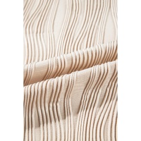 Apricot Textured Wavy Round Neck Long Sleeve Top - L thumbnail