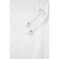 White Lace Patchwork Sleeve Drawstring Hoodie - S thumbnail