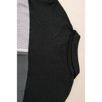 Gray Colorblock Ribbed Collared Oversized Sweatshirt - S thumbnail