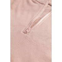 Smoke Gray Zipped Neck Pullover Drop Shoulder Sweatshirt - L thumbnail