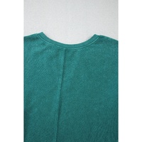 Skobeloff Solid Color Notched Neck Drop Shoulder Sweatshirt - 2XL thumbnail