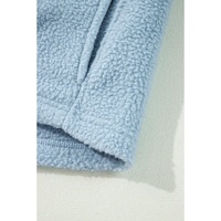 Myosotis Collared Zipper Drop Shoulder Fleece Sweatshirt - L thumbnail