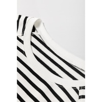 Black Stripe Raglan Sleeve Side Slits Loose Sweatshirt - L thumbnail