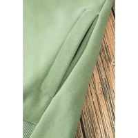 Smoke Green Solid O Neck High Low Hem Pullover Sweatshirt - L thumbnail