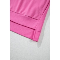 Bonbon Solid O Neck High Low Hem Pullover Sweatshirt - L thumbnail