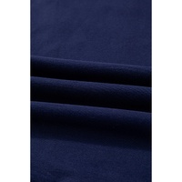 Navy Blue Solid O Neck High Low Hem Pullover Sweatshirt - L thumbnail
