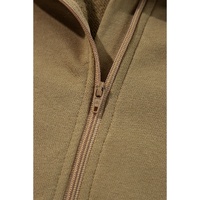 Brown Quarter Zip Stand Neck Kangaroo Pocket Sweatshirt - S thumbnail