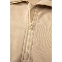 Parchment Quarter Zip Stand Neck Kangaroo Pocket Sweatshirt - L thumbnail