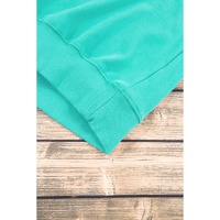 Aruba Blue Plain Drop Shoulder Crewneck Pullover Sweatshirt - L thumbnail
