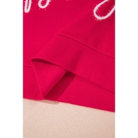 Fiery Red Christmas Santa Baby Tinsel Graphic Sweatshirt - M thumbnail