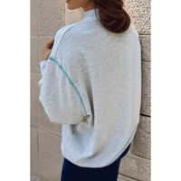 Light Grey COUNTRY CLUB PICKLEBALL Graphic Exposed Stitching Casual Sweatshirt - L thumbnail