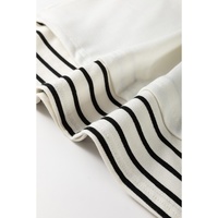 White Stripe Colorblock Sleeve Exposed Seam Fake-2-Piece Sweatshirt - L thumbnail