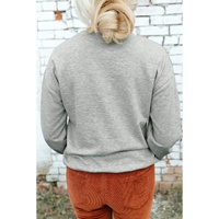 Gray Halloween Ghost Print Crewneck Drop Shoulder Sweatshirt - XL thumbnail