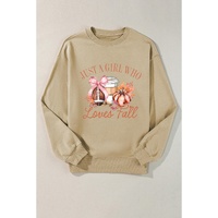 Parchment Just a Girl Who Loves Fall Printed Sweatshirt - L thumbnail