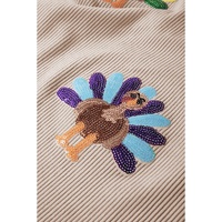 Smoke Gray Turkey Graphic Corded Baggy Sweatshirt - 2XL thumbnail