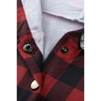 Azura Exchange Plaid Splicing Pocketed Hoodie - S thumbnail