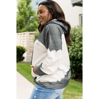 Azura Exchange Gray Tie-Dyed Color Block Plus Size Hoodie - 2X thumbnail