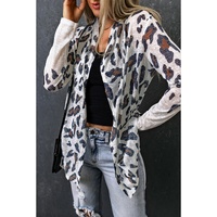 Azura Exchange White Vintage Leopard Print Open Cardigan - L thumbnail