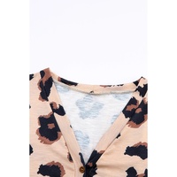 Leopard Printed Open Front Cardigan - L thumbnail