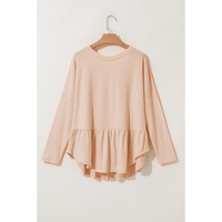 Jet Stream Ruffled V Neck Buttoned V Neck Shirt - L thumbnail