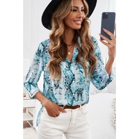 Azura Exchange Snake Print Shirt with Pockets - M thumbnail