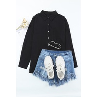 Azura Exchange Buttoned Pocket Long Sleeve Shirt - S thumbnail