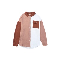 Azura Exchange Textured Color Block Long Sleeve Shirt with Pocket - L thumbnail