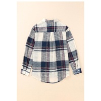 Azura Exchange Plaid Print Shirt with Distressed Raw Edge - L thumbnail