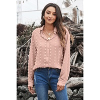 Azura Exchange Button Fuzzy Polka Dot Shirt - M thumbnail