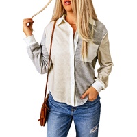 Azura Exchange Colorblock Knit Shirt with Contrast Trim - M thumbnail