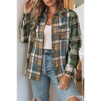 Azura Exchange Button Up Plaid Shacket - M thumbnail