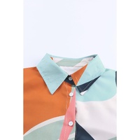 Azura Exchange Abstract Print Cuffed Sleeve Shirt - S thumbnail