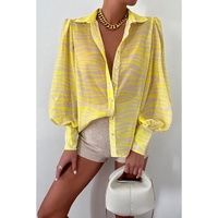 Azura Exchange Zebra Stripes Print Lantern Sleeve Shirt - S thumbnail