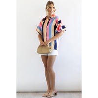 Azura Exchange Striped Puff Sleeve Buttoned Shirt - XL thumbnail
