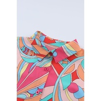 Azura Exchange Abstract Geometry Print Half Puff Sleeve Shirt - M thumbnail