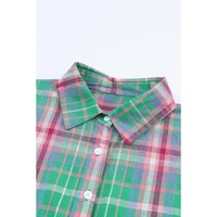 Azura Exchange Plaid Button Down Split Shirt - M thumbnail