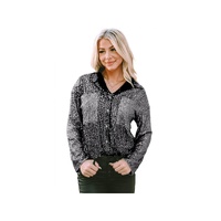 Azura Exchange Sequin Color Block Patch Pocket Shirt - M thumbnail