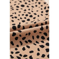 Khaki Leopard Contrast Half Button Casual Blouse - XL thumbnail