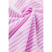 Pink Stripe Striped Patchwork Ruffled Hem Button up Shirt - L thumbnail