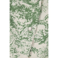 Green Landscape Print Tied 3/4 Sleeve Shirt with Sash - XL thumbnail