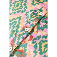 Dark Green Abstract Print Half Sleeve Button up Loose Shirt - XL thumbnail