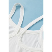 White Athletic Ribbed Cropped Cami Top - L thumbnail