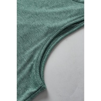 Mist Green V Neck Ruched Tank Top - S thumbnail