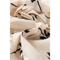 White Bow Printed Tie Closure Ruffled Vest - L thumbnail