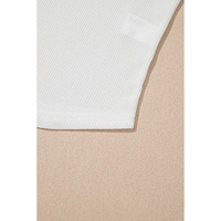 White Solid Color Waffle Knit Half Buttons Tank Top - M thumbnail