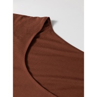 Coffee Solid Color U Neck Slim Fit Tank Top - L thumbnail