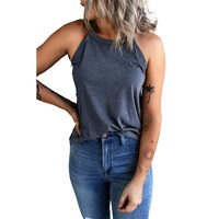 Azura Exchange Blue Solid Color Crew Neck Tank Top - 2XL thumbnail