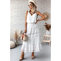 White V Neck Knotted Shoulder Vest - XL thumbnail